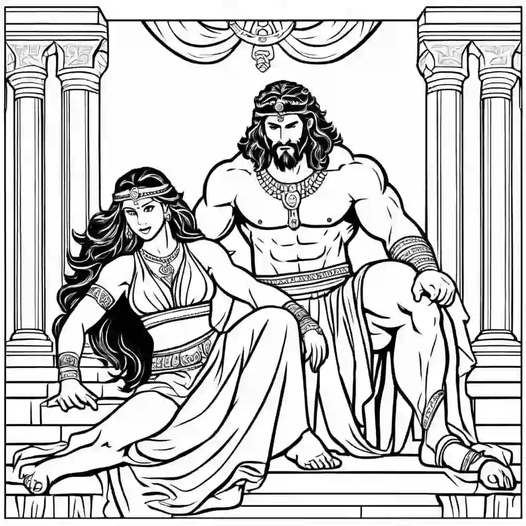 Samson and Delilah coloring pages